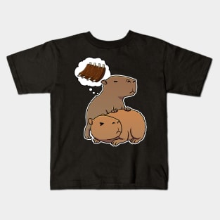 Capybara hungry for Barbecue Ribs Kids T-Shirt